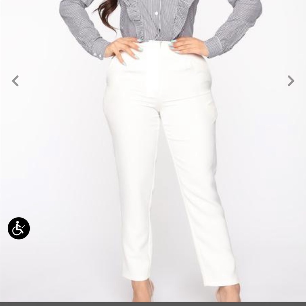 White cropped pant